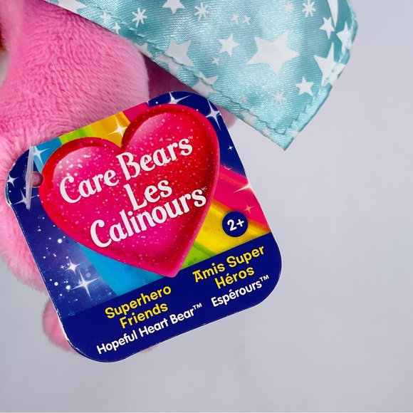 Care Bears 8” Hopeful Heart Superhero Friends Pink Bear Plush Mask Cape Stuffed - Picture 4 of 11